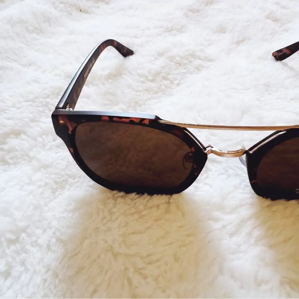 Ansel Tortoise Brown Bold Round Sunglasses